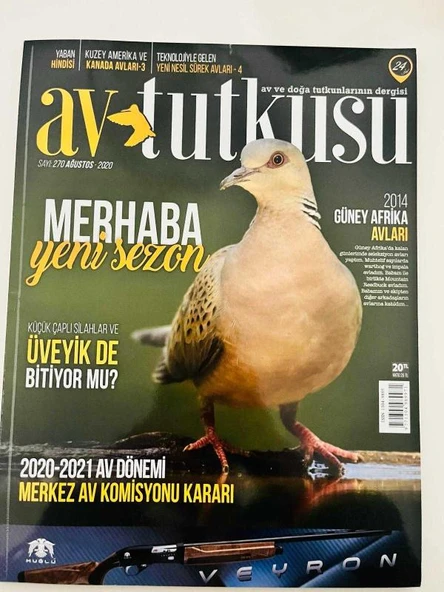 AV TUTKUSU / Av ve Doğa Tutkunlarının Dergisi - Sayı 270 - AĞUSTOS 2020 (Sahafiye Kitap) ürün görseli 1