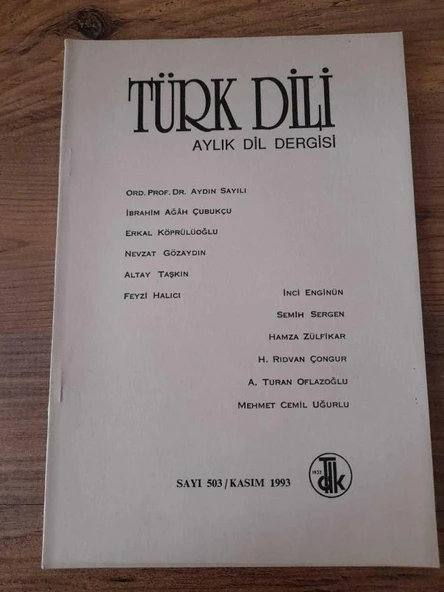 TÜRK DİLİ Dergisi Sayı: 503 / Kasım 1993 "Mütarekeden Büyük Taarruza: Turan OFLAZOĞLU" (Sahafiye Kitap) ürün görseli 1