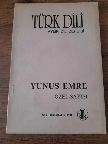 TÜRK DİLİ Dergisi Sayı: 480 / Aralık 1991 "YUNUS EMRE ÖZEL SAYISI" (Sahafiye Kitap) ürün görseli 1