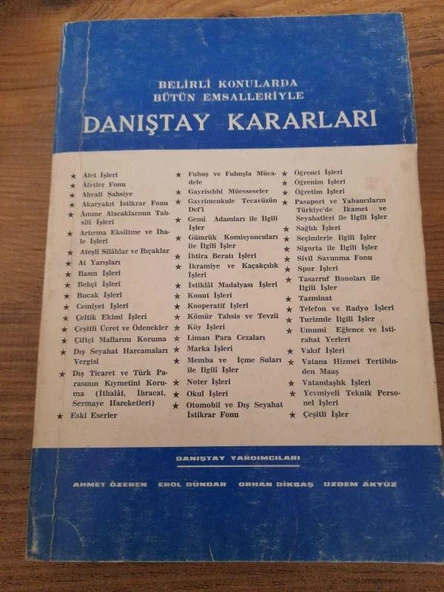 BELİRLİ KONULARDA BÜTÜN EMSALLERİYLE - DANIŞTAY KARARLARI (Sahafiye Kitap) ürün görseli 1
