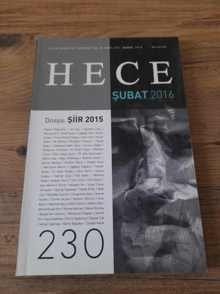 HECE Dergisi Şubat 2016 Sayı 230 Dosya: ŞİİR 2015 (Sahafiye Kitap) ürün görseli 1