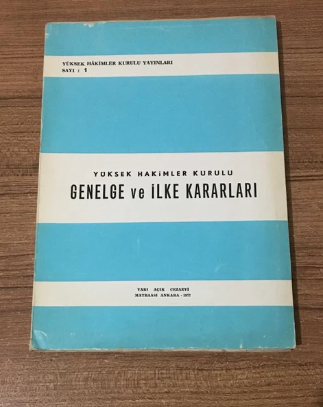 YÜKSEK HAKİMLER KURULU GENELGE VE İLKE KARARLARI (Sahafiye Kitap) ürün görseli 1