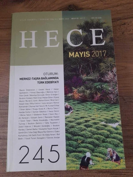 HECE AYLIK EDEBİYAT DERGİSİ SAYI 245 MAYIS 2017 "Merkez-Taşra Bağlamında Türk Edebiyatı" (Sahafiye Kitap) ürün görseli 1