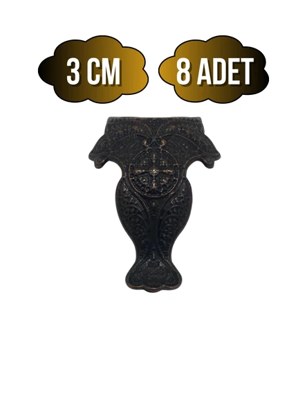 Lüx Metal Ayak Çeyiz ve Hediye Kutusu Mobilya Ayağı(3CM)(BRONZ) Bronz 3cm BRONZ - 8 ADET ürün görseli 1