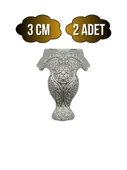 Lüx Metal Ayak Çeyiz ve Hediye Kutusu Mobilya Ayağı(3CM)(GÜMÜŞ) Gümüş 3cm GÜMÜŞ - 2 ADET ürün görseli 1