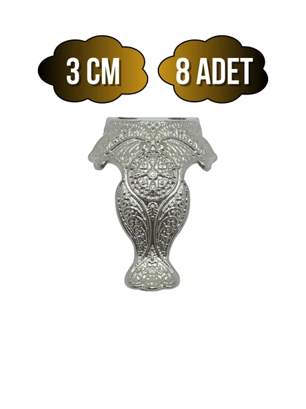 Lüx Metal Ayak Çeyiz ve Hediye Kutusu Mobilya Ayağı(3CM)(GÜMÜŞ) Gümüş 3cm GÜMÜŞ - 8 ADET ürün görseli 1