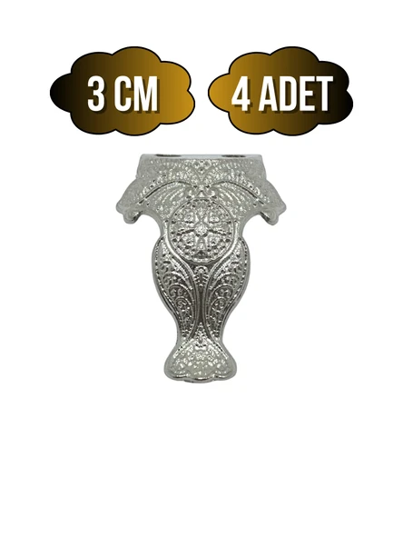 Lüx Metal Ayak Çeyiz ve Hediye Kutusu Mobilya Ayağı(3CM)(GÜMÜŞ) Gümüş 3cm GÜMÜŞ - 4 ADET ürün görseli 1