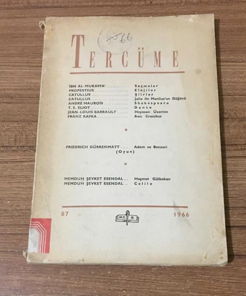 TERCÜME 1966 Sayı 87 Julia ile Manlius'un Düğünü - catullus (Sahafiye Kitap) ürün görseli 1