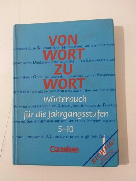 VON WORT ZU WORT Wörterbuch für die Jahrgangsstufen 5 - 10  /  Hardcover (Sahafiye Kitap) ürün görseli 1