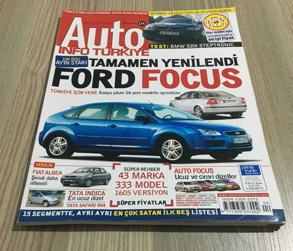 AUTO INFO TÜRKİYE Nisan 2005 Sayı 4 TAMAMEN YENİLENDİ FORD FOCUS (Sahafiye Kitap) ürün görseli 1