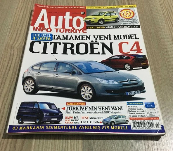 AUTO INFO TÜRKİYE Mart 2005 Sayı 1 TAMAMEN YENİ MODEL CITROEN C4 (Sahafiye Kitap) ürün görseli 1