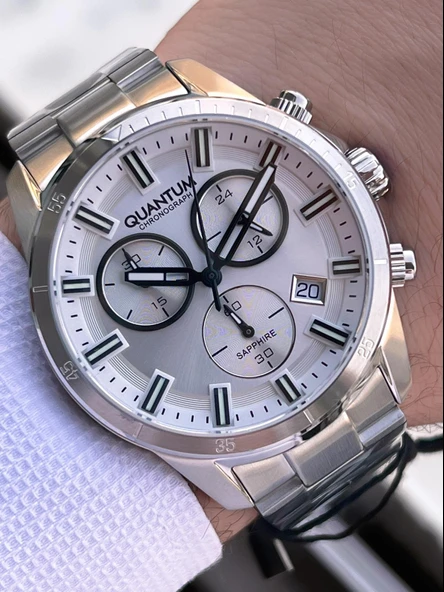 Quantum Sapphire Cam Çelik Kordon İç Kadran Fonksiyonları Aktif 10 Atm Erkek Kol Saati EPWG1159.330 ürün görseli 1