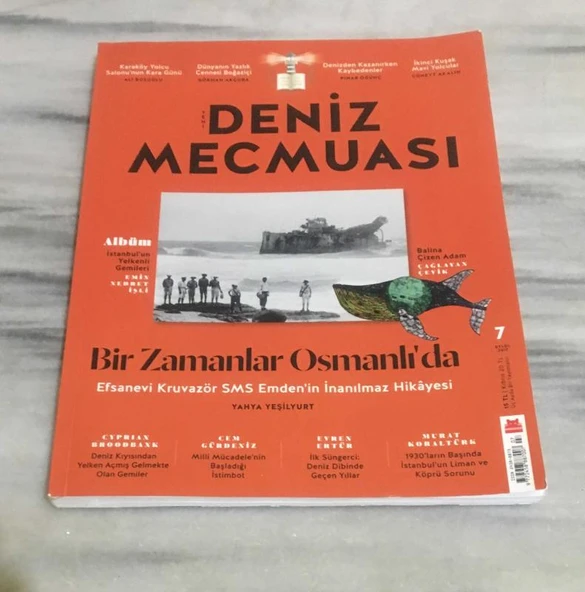 DENİZ MECMUASI Eylül 2017 Sayı 7 İstanbul'un Yelkenli Gemileri,EMİN NEDRET İŞLİ- Balina Çizen Adam,ÇAĞLAYAN ÇEVİK (Sahafiye Kitap) ürün görseli 1