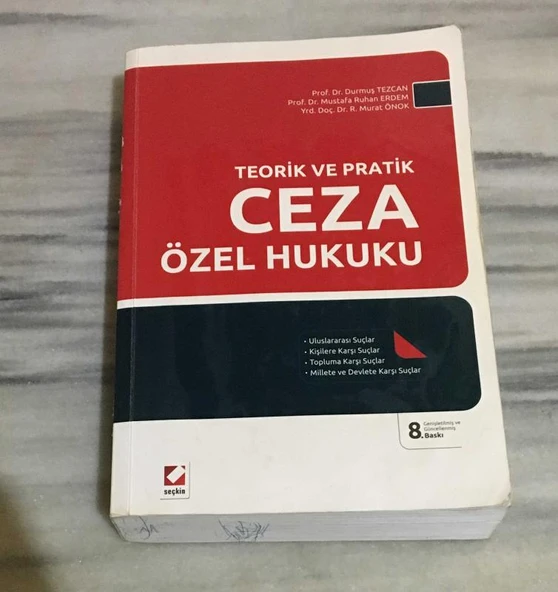 TEORİK VE PRATİK CEZA ÖZEL HUKUKU Güncellenmiş 8.BASKI - 2012 (Sahafiye Kitap) ürün görseli 1