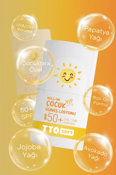 TTO Soft Roll-on Çocuk Güneş Losyonu 50+SPF - Resim 3