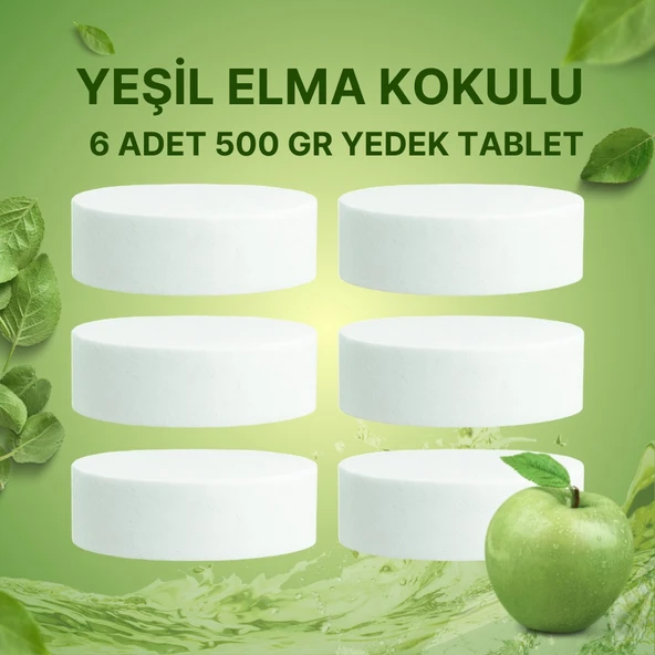 3 Adet 2x500Gr - YEŞİL ELMA - Nem Alıcı Rutubet Giderici Yedek Tablet ürün görseli 1