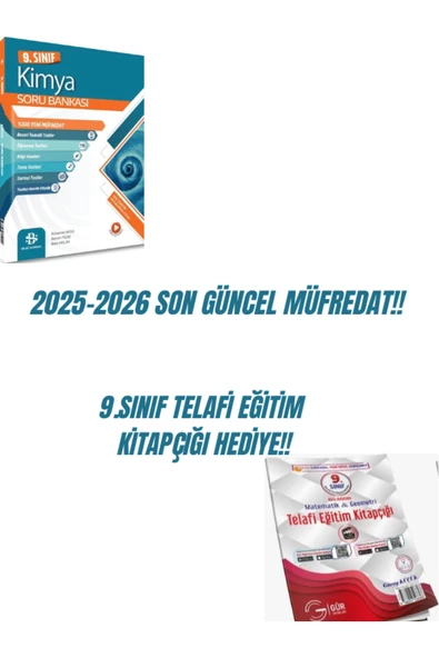 BİLGİ SARMAL 9 KİMYA SORU BANKASI 2025-26+9.SINIF TELAFİ EĞİTİM KİTAPÇIĞI HEDİYE!! ürün görseli 1