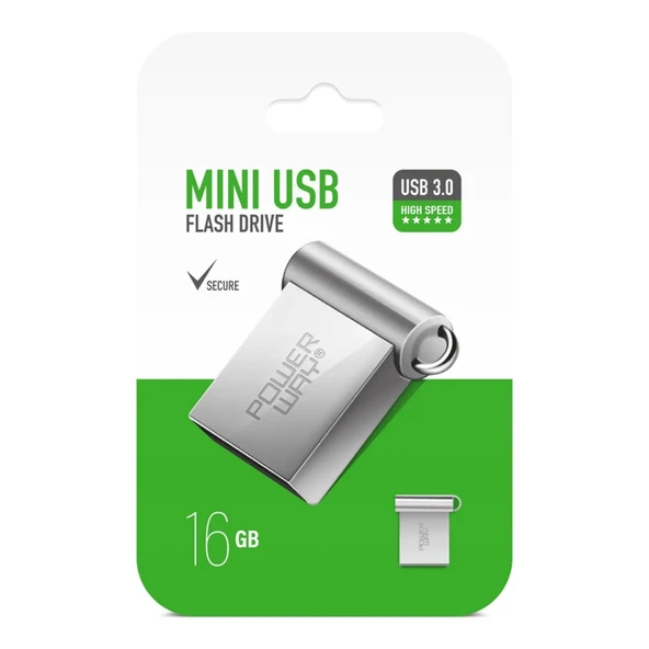 Powerway 16GB USB 3.0 Metal Mini Flash Bellek ürün görseli 1