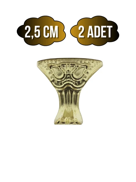 Pati Metal Ayak Çeyiz ve Hediye Kutusu Mobilya Ayağı(2,5CM)(ALTIN) Altın 2.5cm ALTIN - 2 ADET ürün görseli 1
