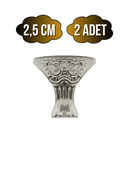 Pati Metal Ayak Çeyiz ve Hediye Kutusu Mobilya Ayağı(2,5CM)(GÜMÜŞ) Gümüş 2.5cm GÜMÜŞ - 2 ADET ürün görseli 1