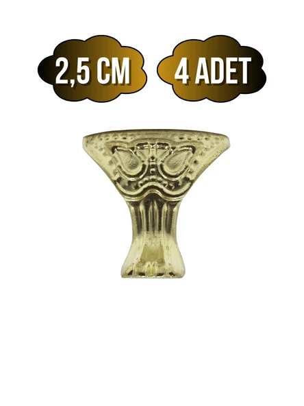 Pati Metal Ayak Çeyiz ve Hediye Kutusu Mobilya Ayağı(2,5CM)(ALTIN) Altın 2.5cm ALTIN - 4 ADET ürün görseli 1