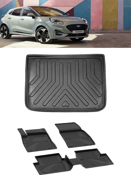 Sahler Ford Puma 2019 ve Sonrası 4.5D  Paspas 3D Rizline Bagaj HAvuzu ürün görseli 1