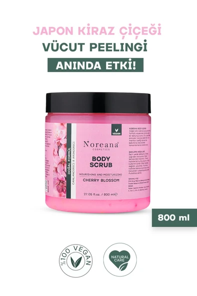 Noreana Japon Kirazı Özlü Vegan Vücut Peelingi 800 ml - Yoğun Besleyici Ve Uzun Süreli Nem Body Scrub ürün görseli 1