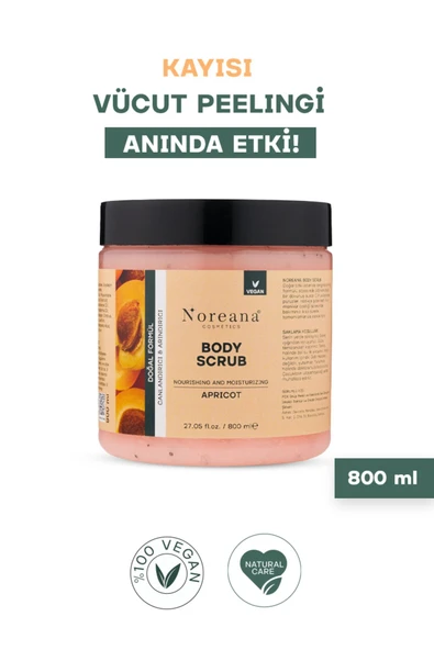 Noreana Kayısı Aromalı Vegan Body Scrub 800 ml - Batık Önleyici Ve Epilasyon Dostu ürün görseli 1