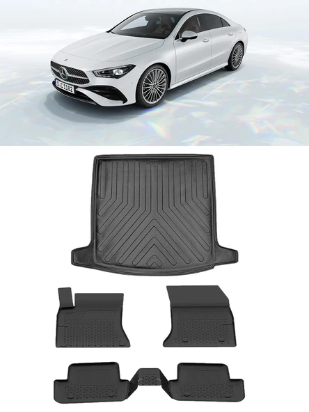 Sahler Mercedes CLA 2019 ve Sonrası 4.5D Paspas 3D Rizline Bagaj Havuzu Set ürün görseli 1