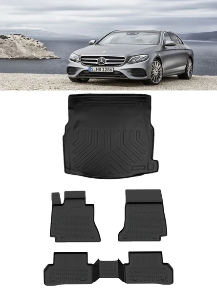 Sahler Mercedes E Serici  W213 2016-2023 4.5D Paspas 3D Rİzline 3D Bagaj Havuzu Set ürün görseli 1