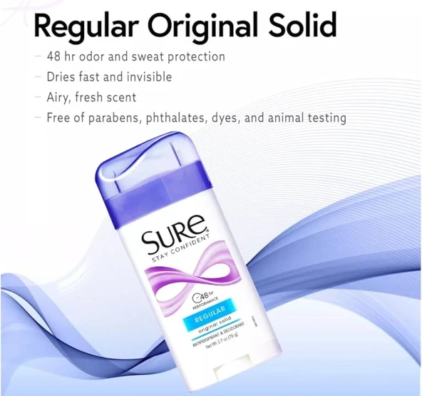 Sure Regular Solıd Orgınal Anti-Perspirant  Kokusuz Deodorant 76gr ürün görseli 1