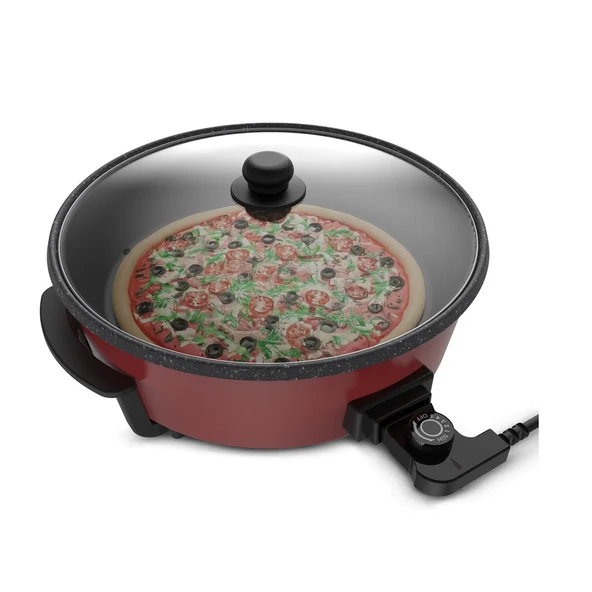 King K2101 Tavazade Çok Amaçlı Pizza Tava Kırmızı ürün görseli 1