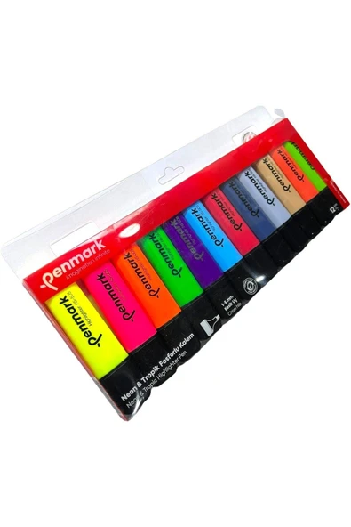 penmark Fosforlu Kalem 12 Li Karışık Renk 6 Neon 6 Tropic Renkler ürün görseli 1