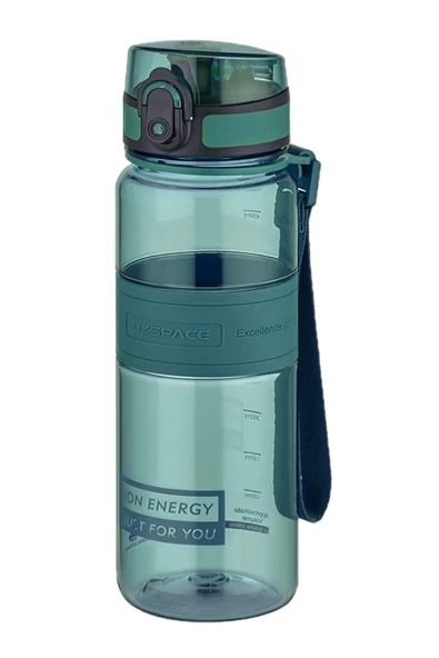 Uzspace 0,50 L 500ml Orta Boy Silikon Gövde Tritan Su Matarası Plastik Yeşil ürün görseli 1