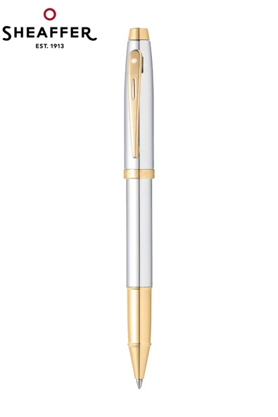 Sheaffer 9340-1 100 Serisi Roller Kalem Parlak Krom Altın Özel Hediyelik Kutulu ürün görseli 1