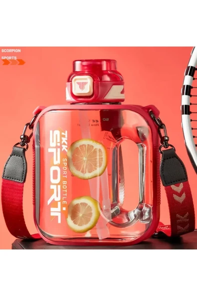 Vagonlife Tkk 1000 ml Çift Kullanım Pipetli rahat Içim Bpa Içermeyen Askılı Tritan Su Matarası ürün görseli 1