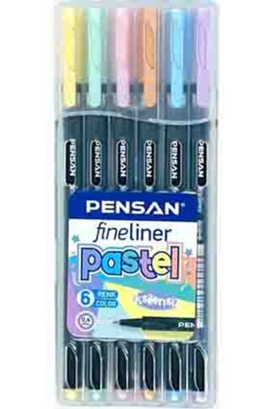 Pensan 6200 Fineliner 0.4 mm Keçe Uçlu Kalem 6 Pastel Renk Set ürün görseli 1