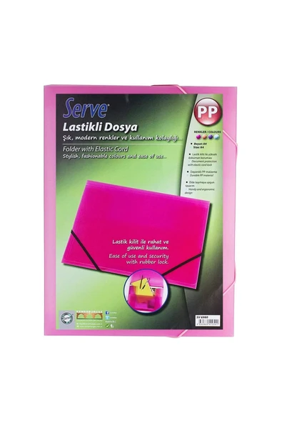 Serve A4 Lastikli Dosya Pembe Sv-6980 ürün görseli 1