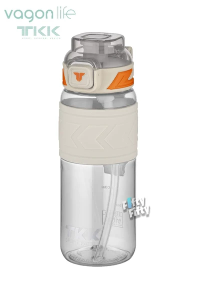 Vagonlife TKK 600 ML Çift Kullanım Pipetli/Rahat içim Bpa İçermeyen Taşıma Askılı Tritan Su Matarası FFTKK1019 ürün görseli 1