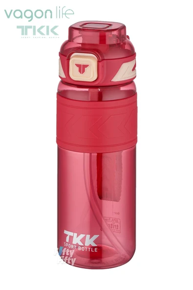 Vagonlife TKK 800 ML Çift Kullanım Pipetli/Rahat içim Bpa İçermeyen Taşıma Askılı Tritan Su Matarası FFTKK1020 ürün görseli 1