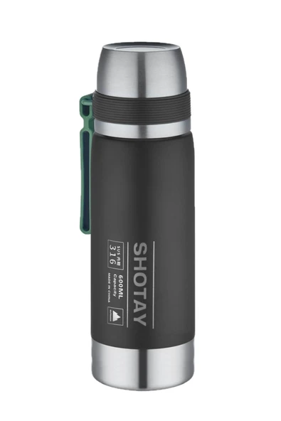 Shotay 600 Ml Çelik Kamp Termosu Ağızlık Ve Ekstra Bardaklı Kullanım 24 Saate Kadar Yalıtım ürün görseli 1