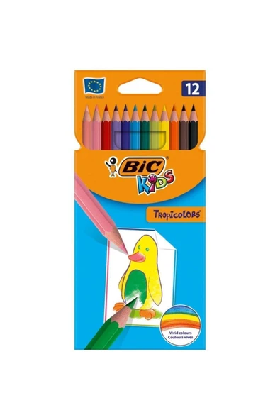 Bic Kids Tropicolor 12 Renk Kuru Boya Kalemi ürün görseli 1