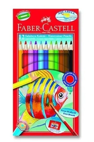 Faber Castell Faber Aquarel Karton Kutu Suluboya Kalemi 12 Renk ürün görseli 1