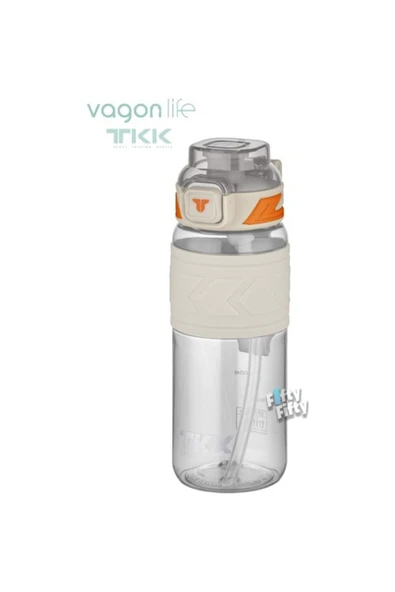 Vagon Life Tkk Pipetli Tritan Matara T-1019 600 ml Beyaz ürün görseli 1