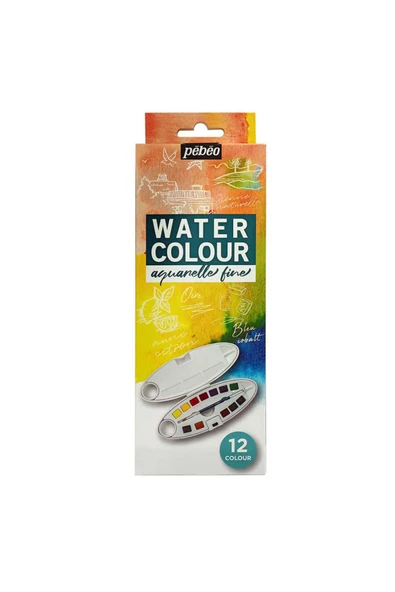 Pebeo Watercolor Aquarel 12li Oval Set ürün görseli 1