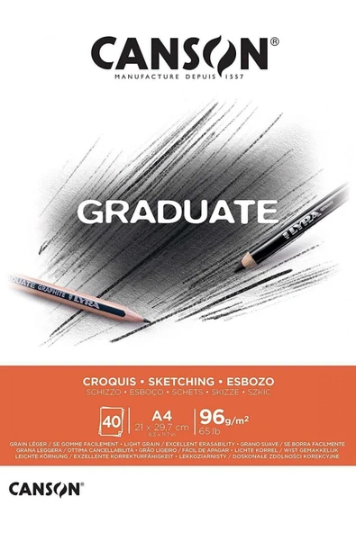 Canson Graduate Pad Cangrad Sketch A4 96gr 40yp Blok / 400110362 ürün görseli 1