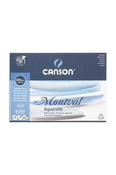Canson Montval 300gr 12yp 18x25cm Sulu Boya Blok ürün görseli 1