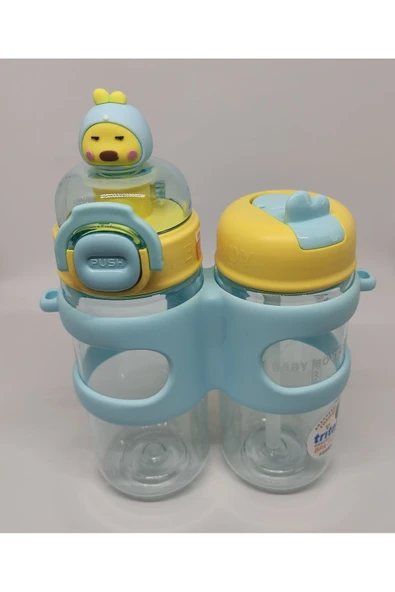 Shotay Çift Gözlü 900ml Tritan Matara Mavi ürün görseli 1