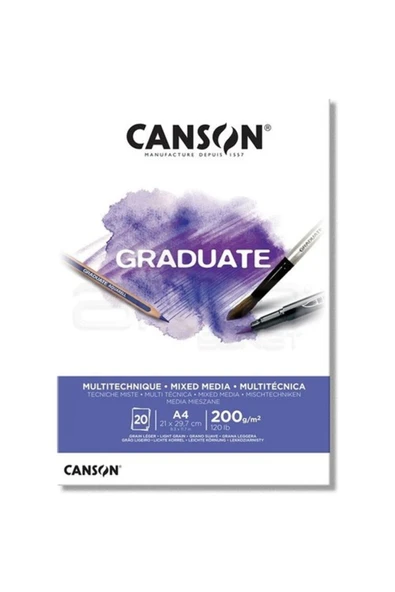 Canson Graduate Çizim Defteri 200gr A4 20 Yaprak ürün görseli 1