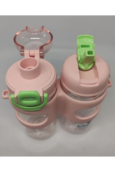 Shotay Çift Gözlü 900ml Tritan Matara Pembe ürün görseli 1